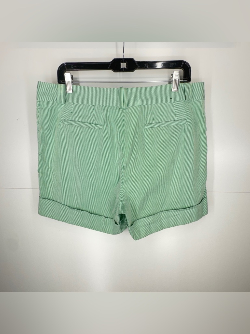 Banana Republic Martin Fit Tailored Shorts in Verde Microstripe - Picture 2 of 10